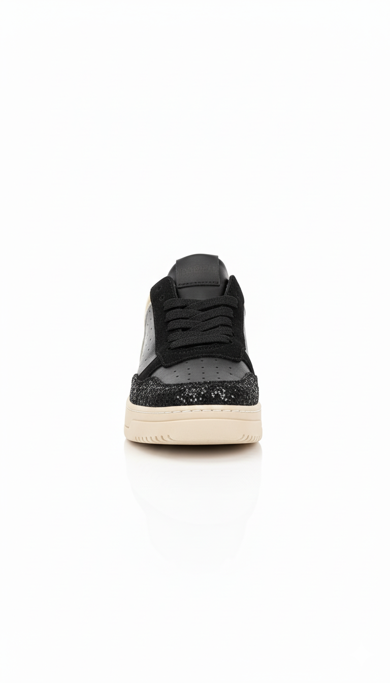 Sneaker da donna EP13 Effetti Personali Rock in nera e argentata